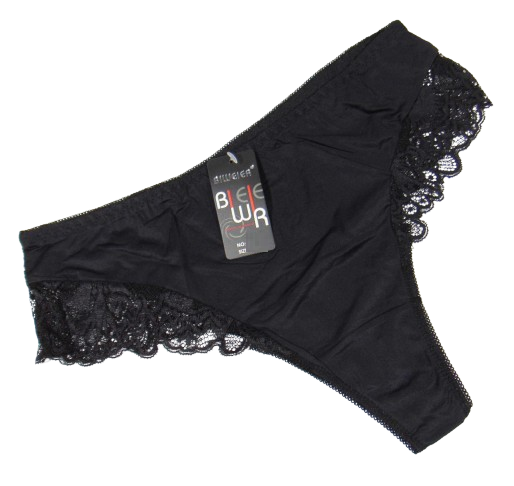 Високі стринги з мереживом із боків 2XL чорні Biweier 768, фото 1