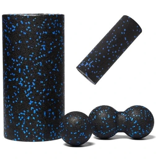 Набір для масажу 2 в 1: гладкий пінопластовий вал + подвійний м'яч + мішок, фото 1