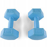 Гантелі бітумні відважки комплект для вправ 2x2кг міцний зручний бетон, фото 2