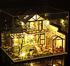 3д Румбокс Японська Вілла чарівний будинок з садом і підсвічуванням + Пилозахисний купол, інтер'єрний конструктор, фото 4