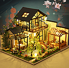3д Румбокс Японська Вілла чарівний будинок з садом і підсвічуванням + Пилозахисний купол, інтер'єрний конструктор, фото 5