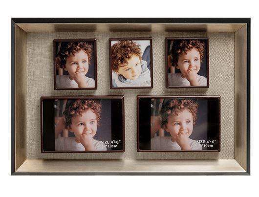 Декоративне настінне панно для колажу з 5 фоторамками на магнітах 44*29,5*5 см, фото 1