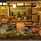 3д Румбокс Японська Вілла чарівний будинок з садом і підсвічуванням + Пилозахисний купол, інтер'єрний конструктор, фото 8