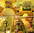 3д Румбокс Японська Вілла чарівний будинок з садом і підсвічуванням + Пилозахисний купол, інтер'єрний конструктор, фото 7