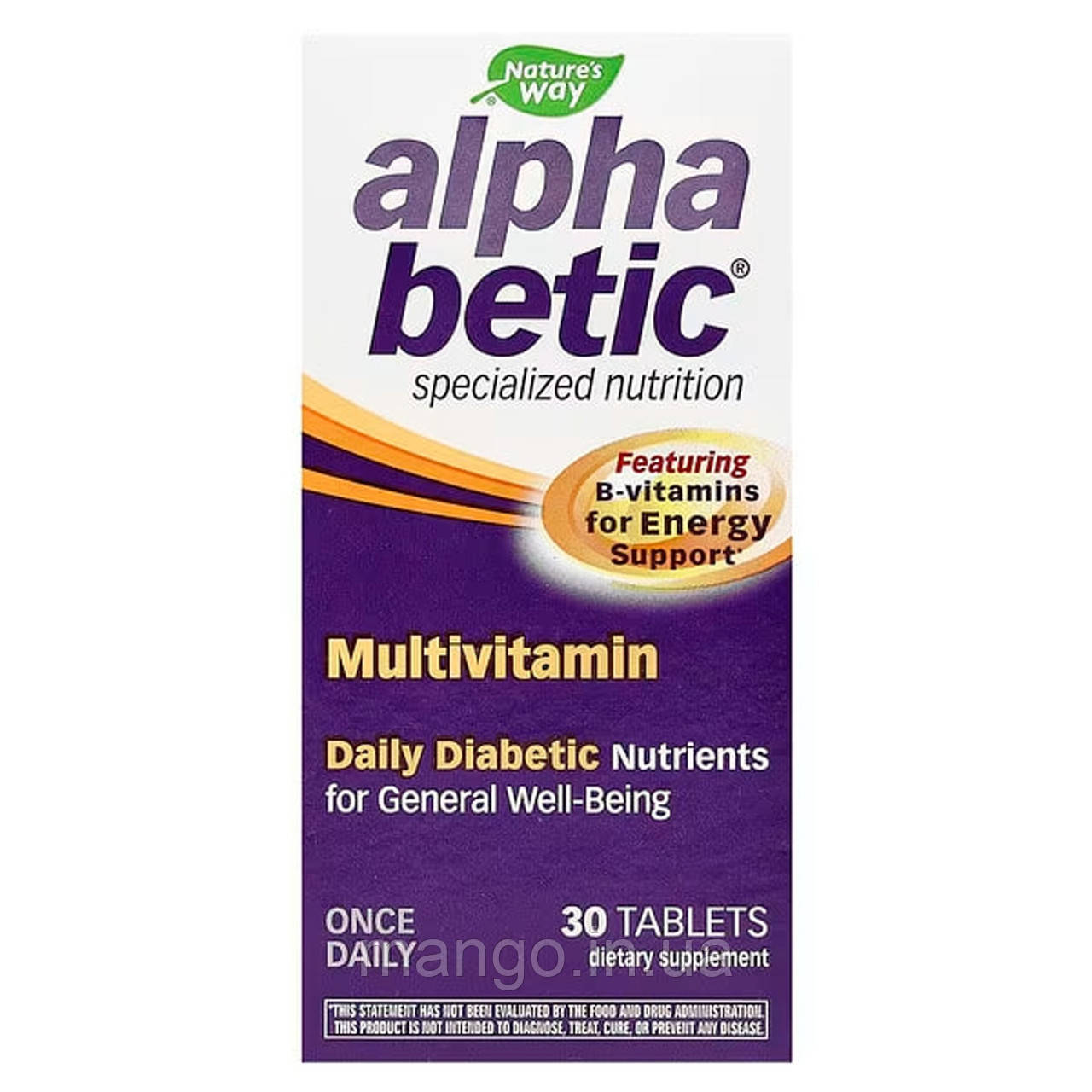 Мультивітаміни для діабетиків, Alpha Betic® Multivitamin, Nature's Way, один раз на день, 30 таблеток, фото 1