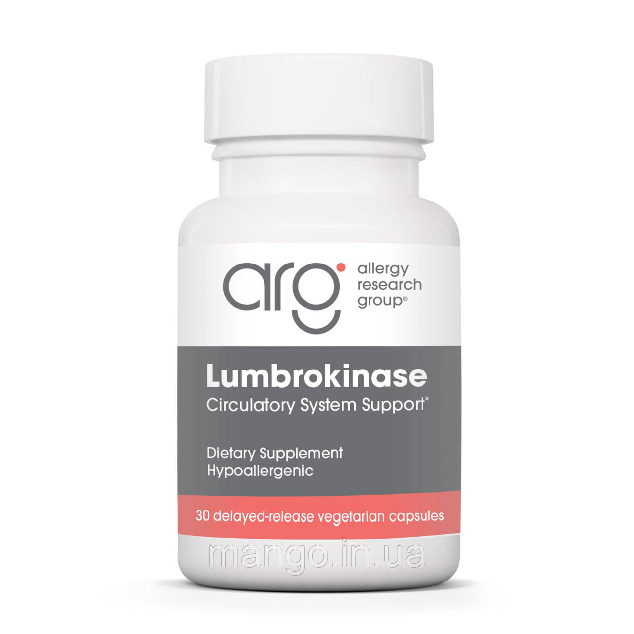 Ламброкіназа, Lumbrokinase, Allergy Research Group, 60 капсул з ентеросолюбільним покриттям, фото 1