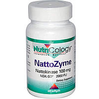 Наттокіназа, NattoZyme, Nattokinase, Nutricology, 100 мг, 60 капсул