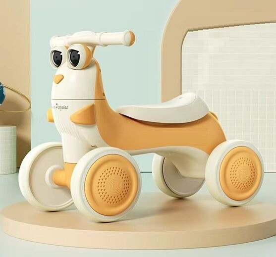 Дитячий біговел велобіг для дітей від 1.5 до 3 років JOY SL-14236 пластикова рама українська озвучування Жовтий, фото 1