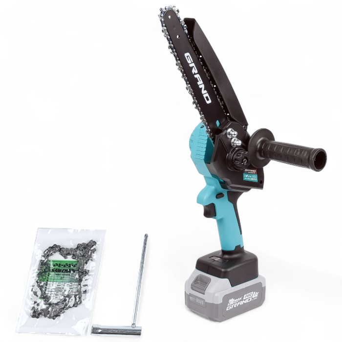 Акумуляторна ланцюгова пилка Grand АПЦ-20V/8"-4 (ТУШКА, шина 203 мм, ЧЕХІЯ)