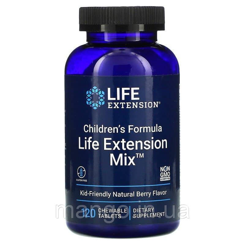 Мультивітаміни для дітей, Children's Formula Mix, Life Extension, ягідний смак, 120 жувальних таблеток, фото 1