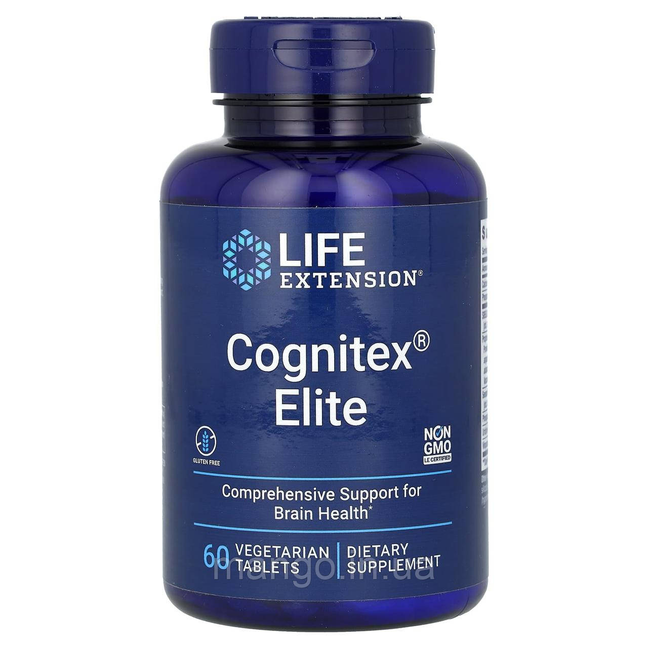 Поліпшення роботи мозку, Cognitex Elite, Life Extension, 60 вегетаріанських таблеток, фото 1