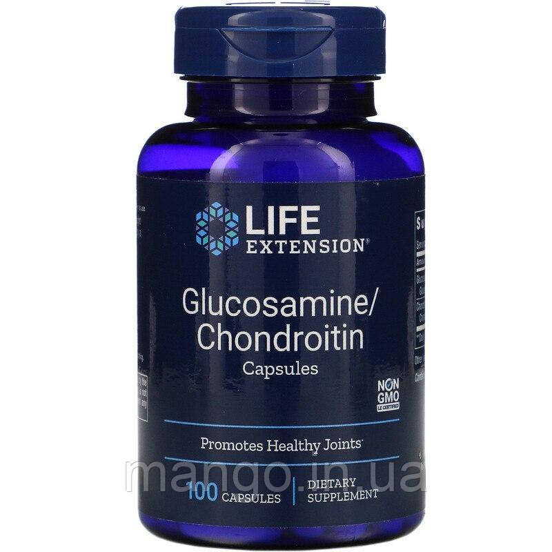 Глюкозамін, хондроїтин, Glucosamine / Chondroitin, Life Extension, 100 капсул, фото 1