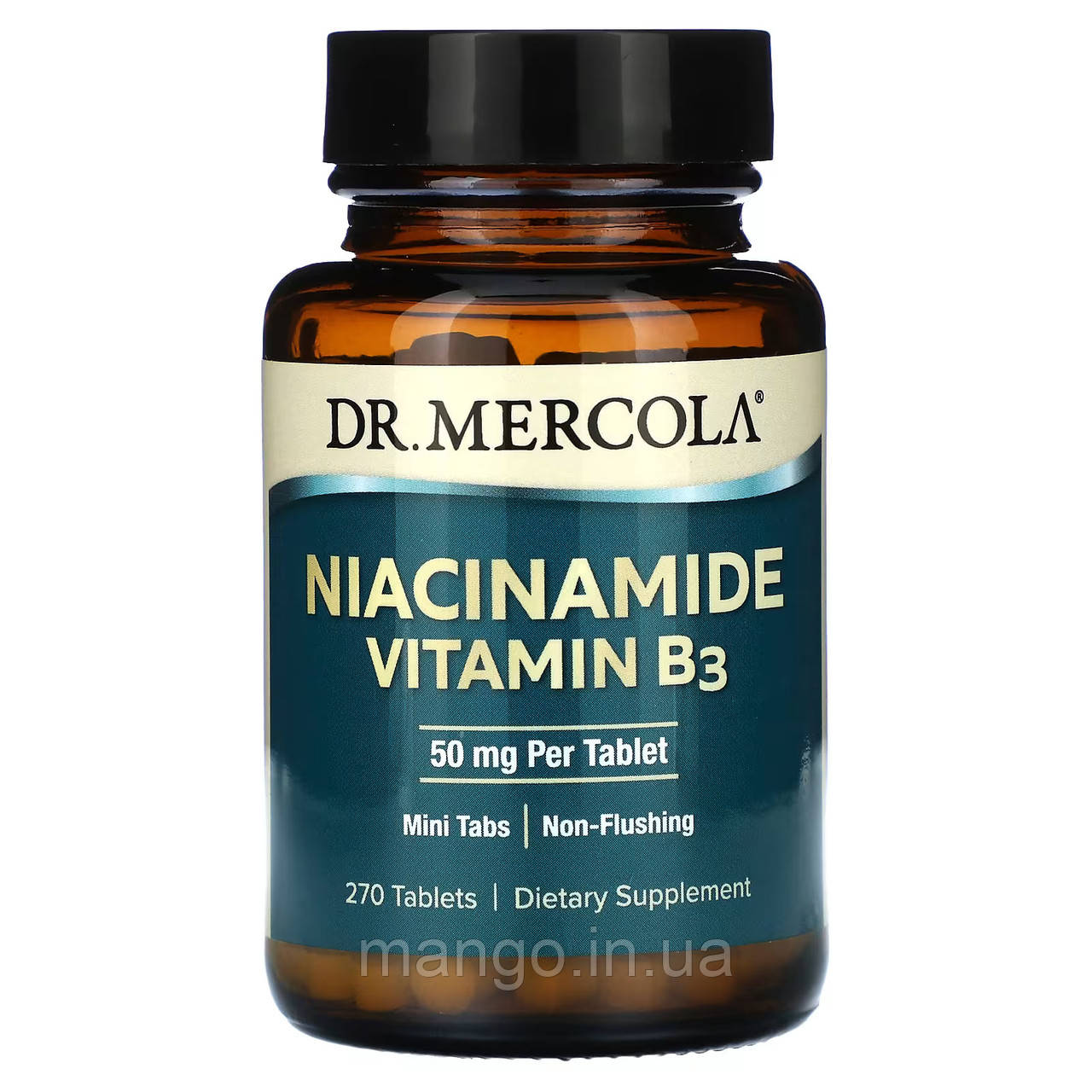 Ніацинамід (вітамін B3), Niacinamide Vitamin B3, Dr. Mercola, 50 мг, 270 таблеток, фото 1