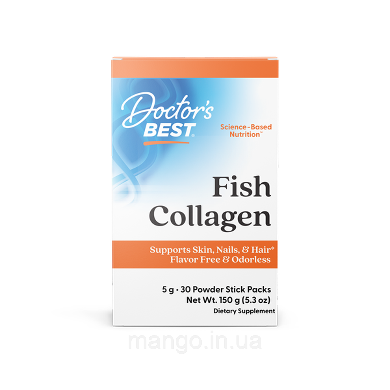 Колаген риб'ячий, Fish Collagen with Naticol, Doctor's Best, з Naticol, 5 г, 30 стиків (150 г), фото 1