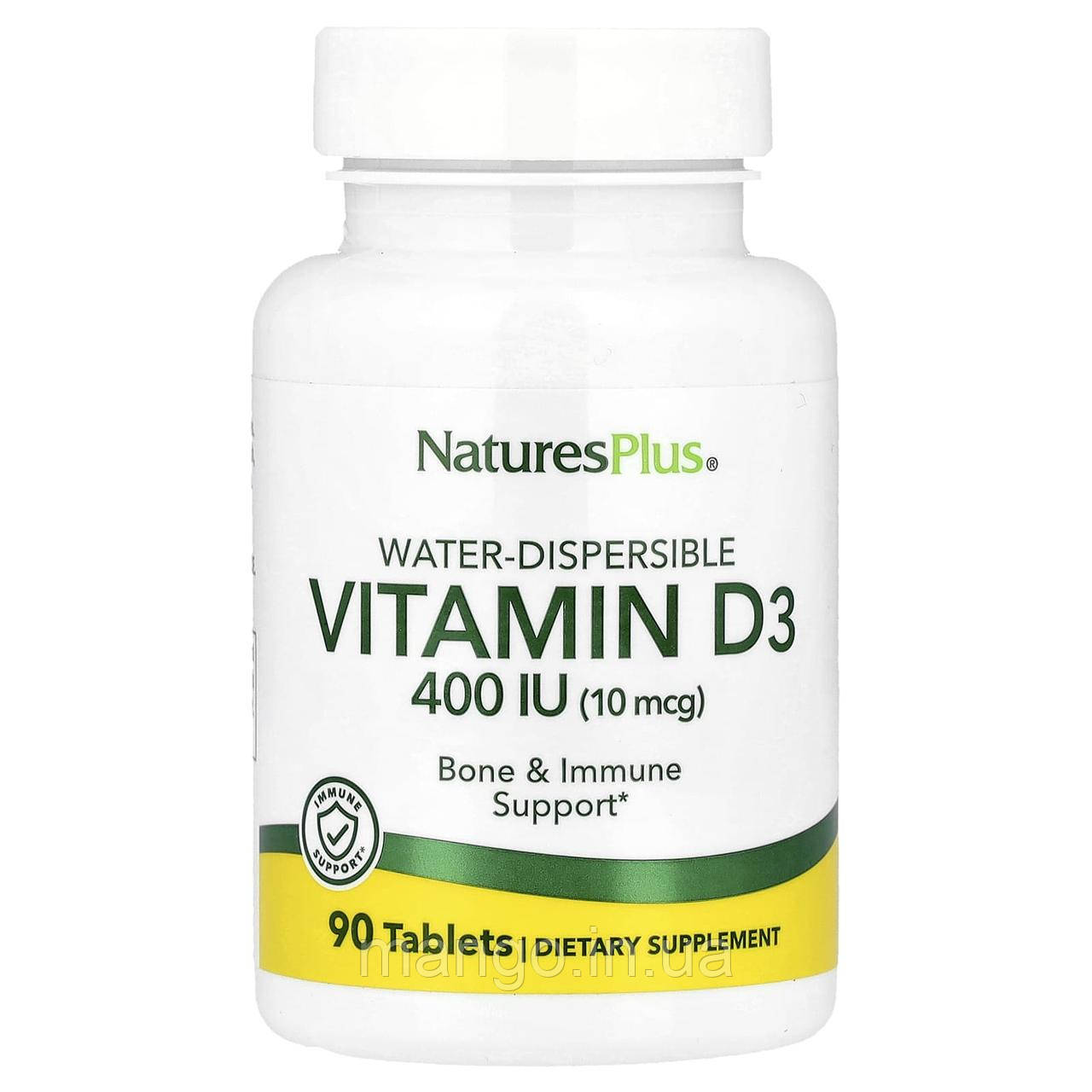 Вітамін D, Vitamin D, Nature's Plus, 400 МО, 90 таблеток, фото 1