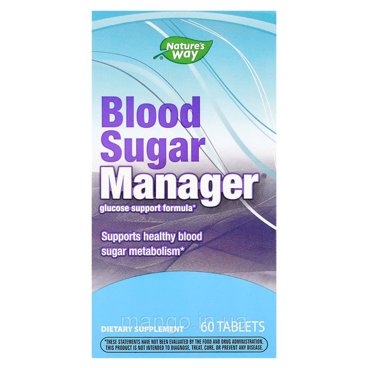 Рівень цукру в крові, Blood Sugar Manager, Nature's Way, 60 веганських таблеток, фото 1