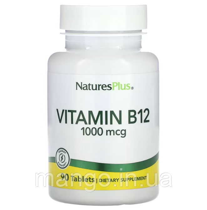 Вітамін В-12, Vitamin B-12, Nature's Plus, 1000 мкг, 90 таблеток, фото 1
