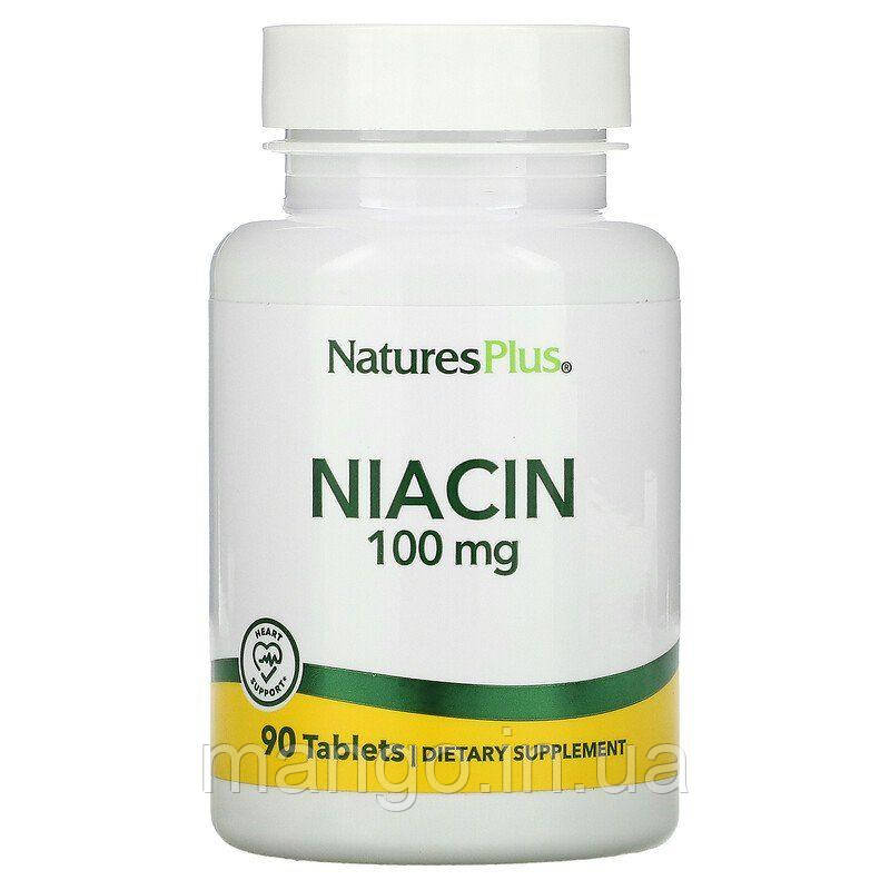 Ніацин, Niacin, Nature's Plus, 100 мг, 90 таблеток, фото 1