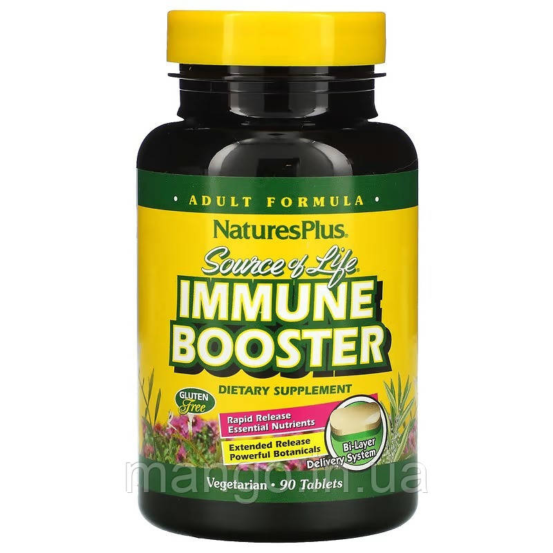 Посилення імунітету, Immune Booster, Nature's Plus, Source of Life, 90 таблеток, фото 1