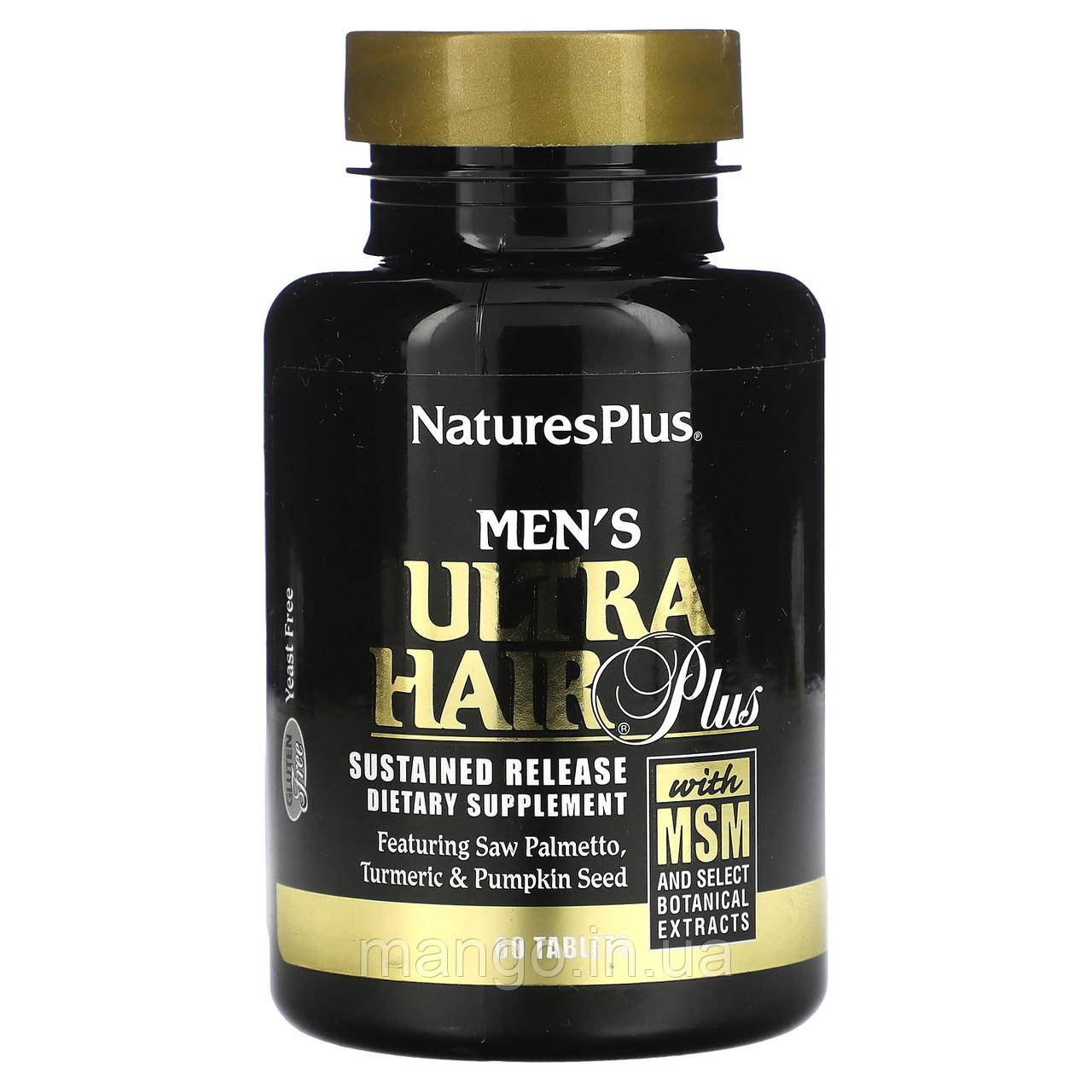 Вітаміни для волосся для чоловіків, Men's Ultra Hair Plus, Nature's Plus, 60 таблеток із уповільненим вивільненням, фото 1