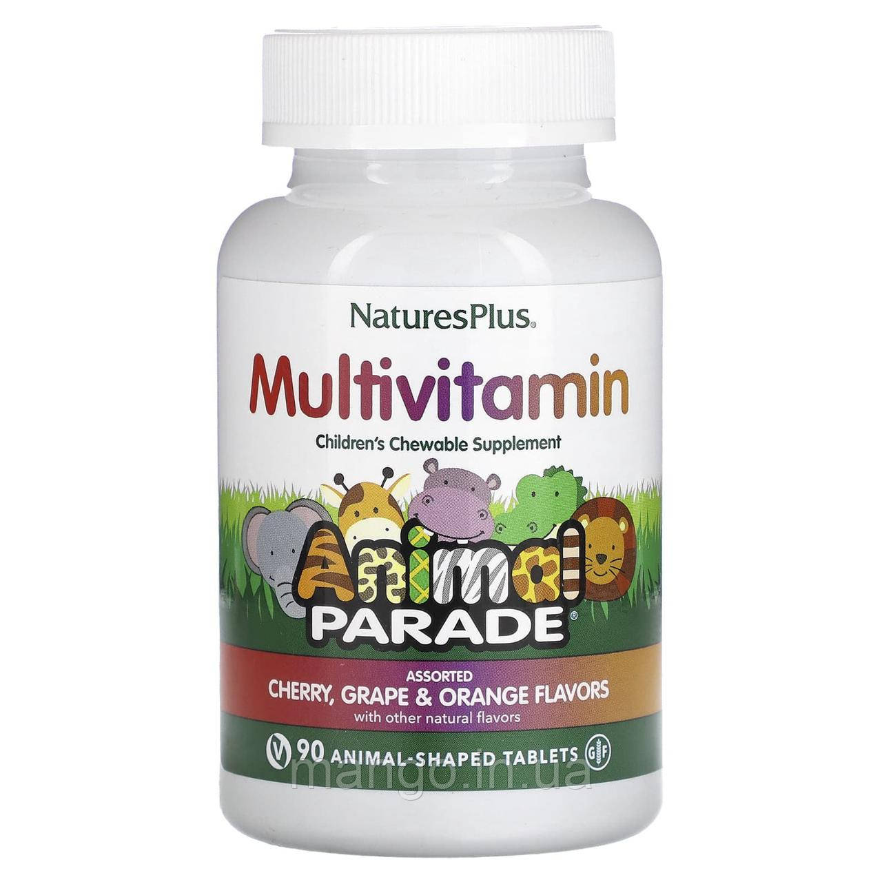 Мультивітаміни та мінерали для дітей, Multi-Vitamin & Mineral Supplement, Nature's Plus, з різними смаками, 90 таблеток у формі, фото 1
