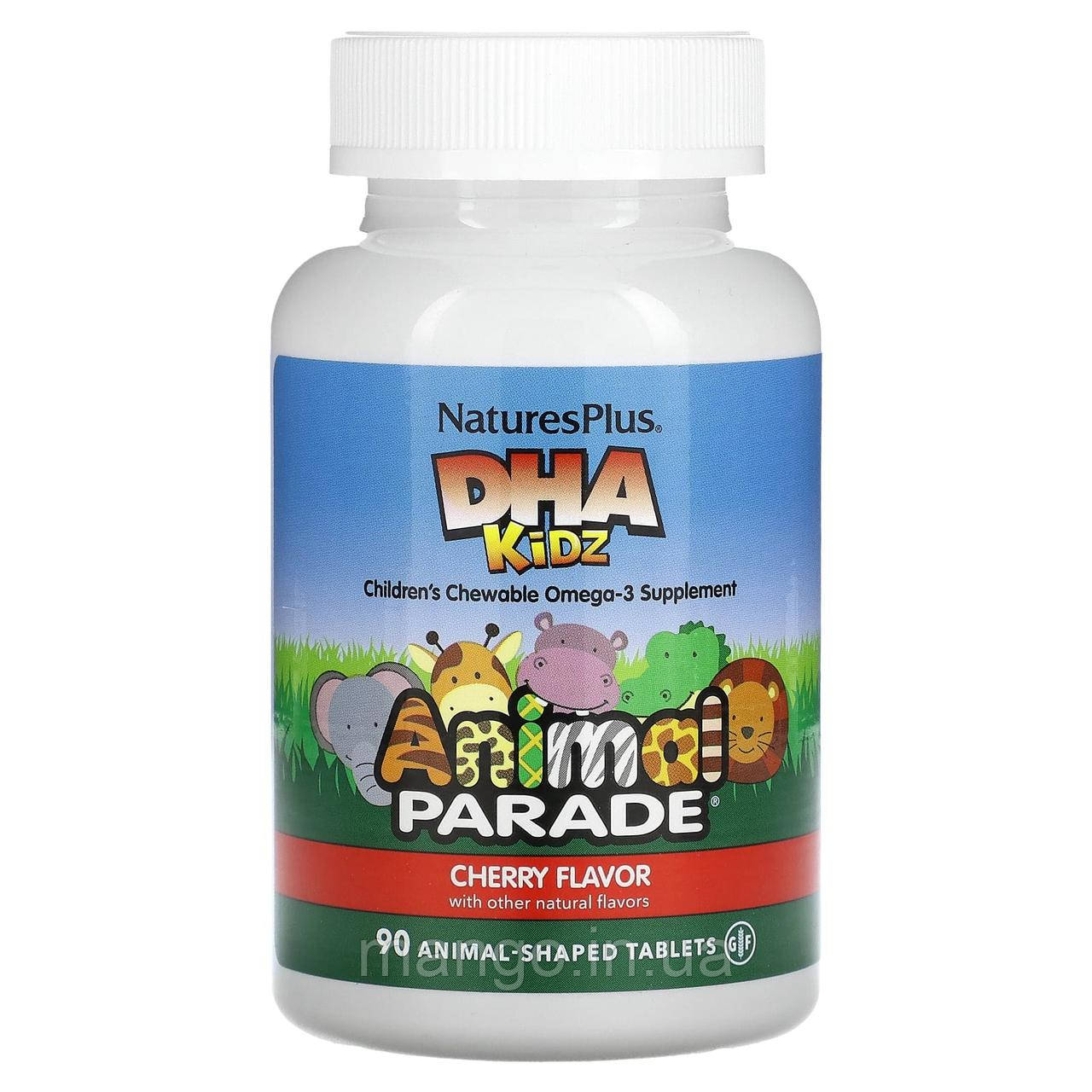 Риб'ячий жир для дітей, DHA for Kids, Nature's Plus, Animal Parade, вишневий смак, 90 жувальних цукерок, фото 1