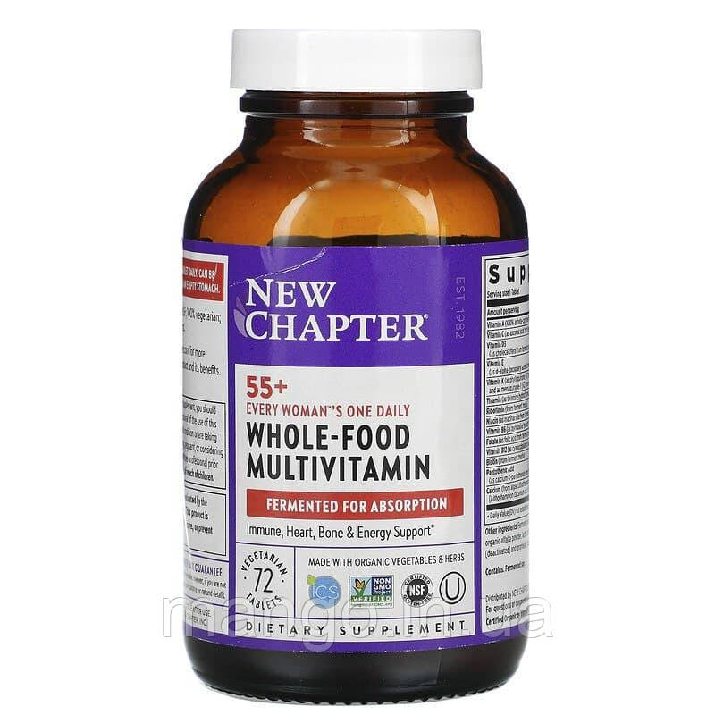 Мультивітаміни для жінок 55+, Every Woman's 55+ Multivitamin, New Chapter, 1 на день, 72 вегетаріанських таблеток, фото 1