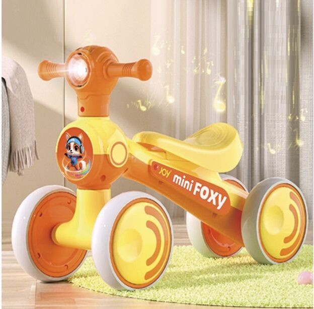 Дитячий біговел велобіг для дітей від 1.5 до 3 років JOY TR-89302 пластикова рама українська озвучування Жовтий, фото 1