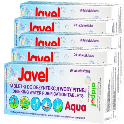 Набір 5 штук таблеток для очищення води Javel Aqua 100 Tab, фото 1