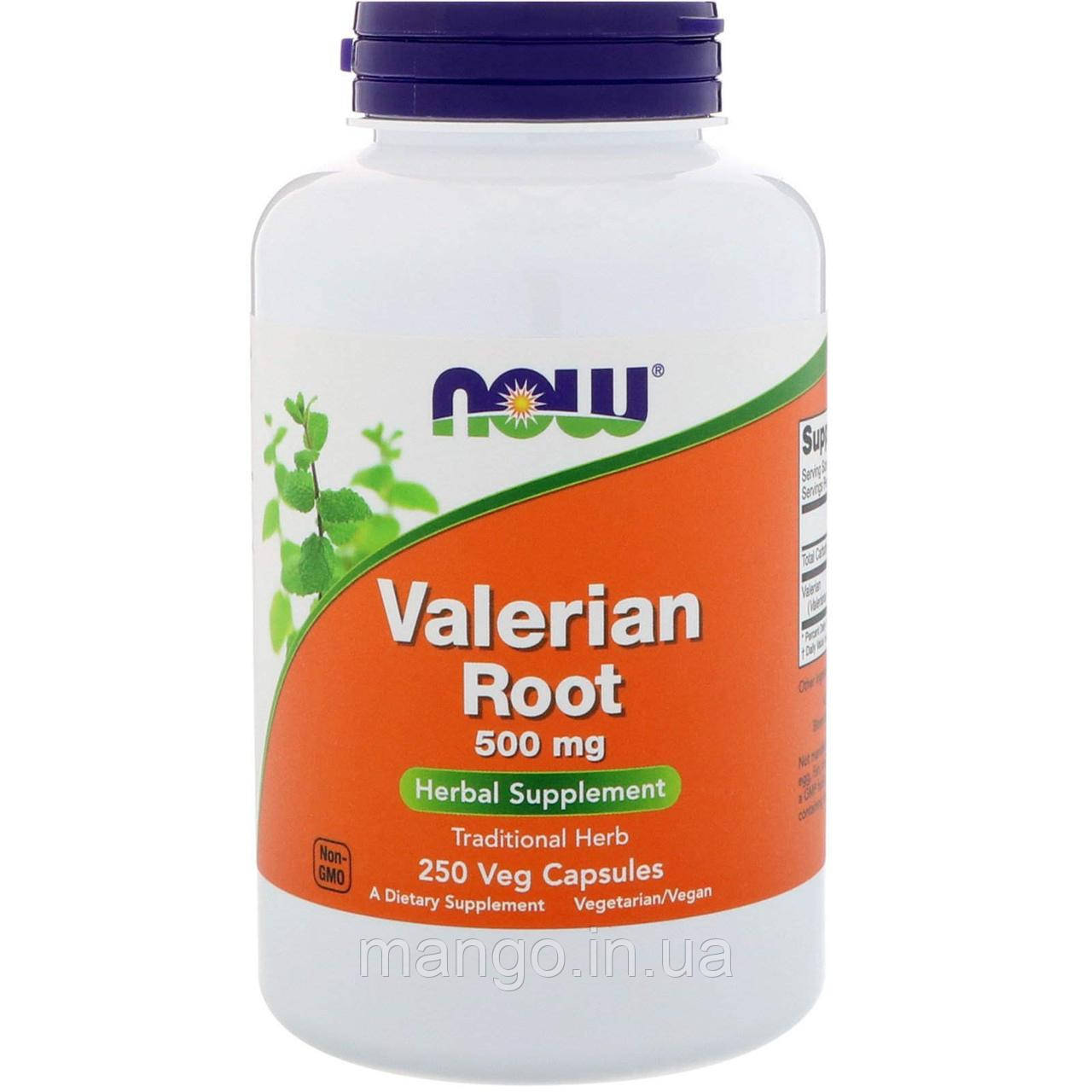 Корінь Валеріани, Valerian Root, Now Foods, 500 мг, 250 вегетаріанських капсул, фото 1