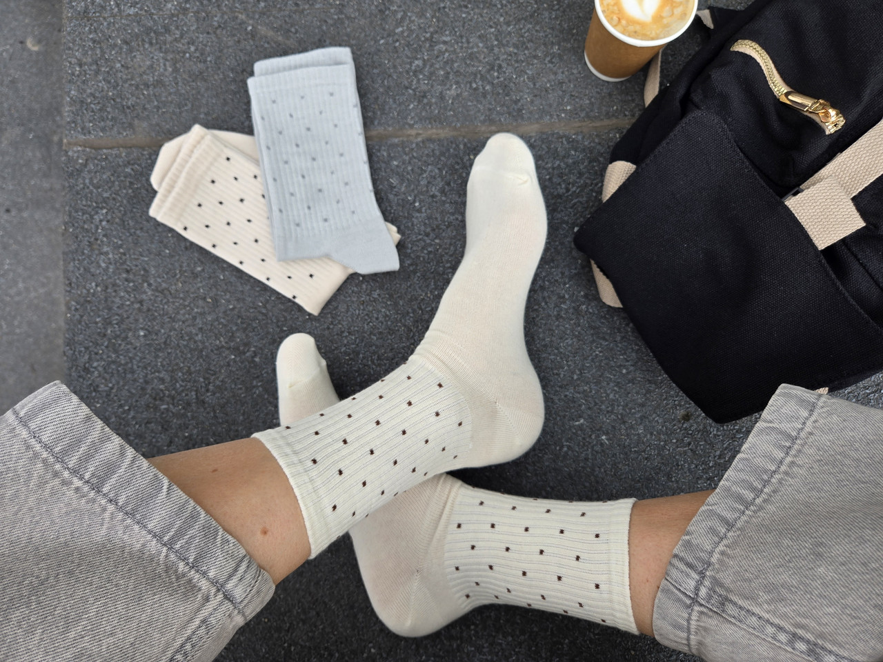 Жіночі шкарпетки середні ТЕННІС НЛ з написами 18-19 см 36-40 горошок, фото 1