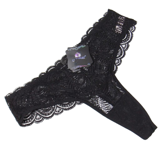 Ажурні стринги з високою посадкою М чорні Lady Part 8366, фото 1