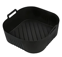 Форма силіконова квадратна для аерогрилю мультипечі та фритюрниці 20.5 см UK-4820B чорний