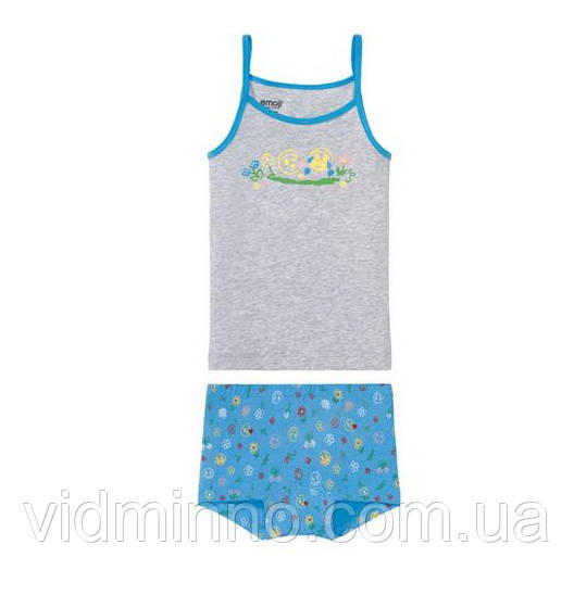 Комплект білизни майка+ труси Emoji на дівчинку, 110-116, 4-6 років, фото 1
