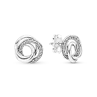 Срібні сережки Pandora «Сім'я завжди» 291076C01