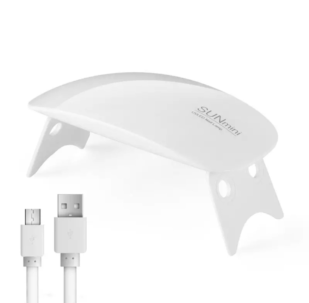 Компактна лампа UV/LED SUN mini для сушіння нігтів на кабелі USB, 6 Вт. Білий, фото 1
