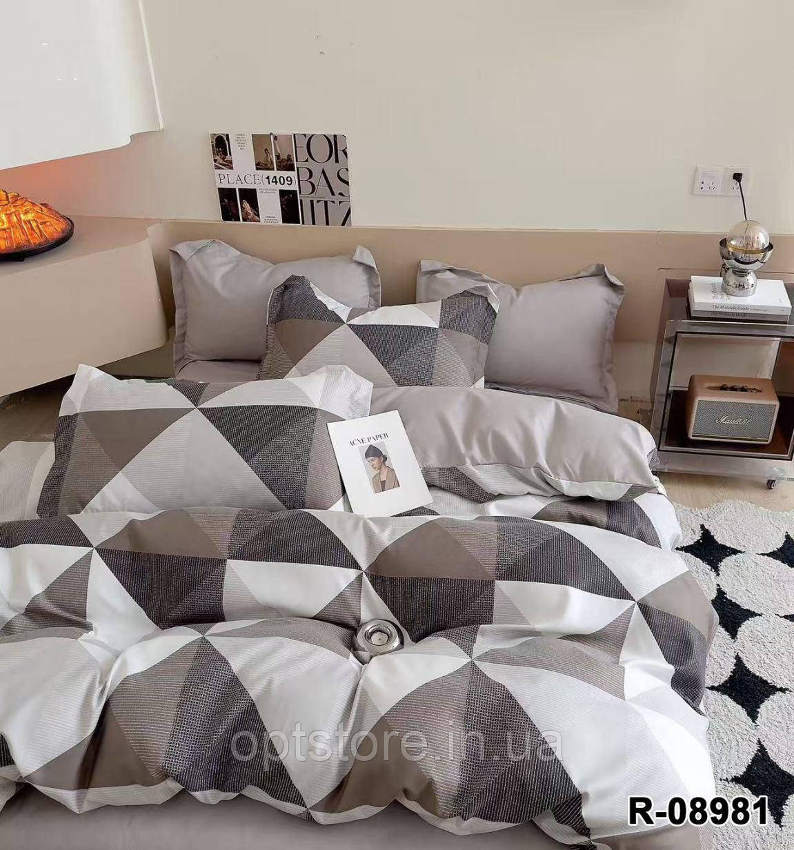 Комплект постільної білизни полуторний 150/210 см, нав-кі 70/70, тканина сатин, 100% складається з бавовни, фото 1