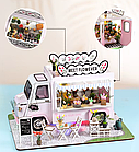 3д Румбокс Машина з квітами, інтер'єрний конструктор квітковий фургон «Meet Flower Car» 26×20×16 см, фото 6