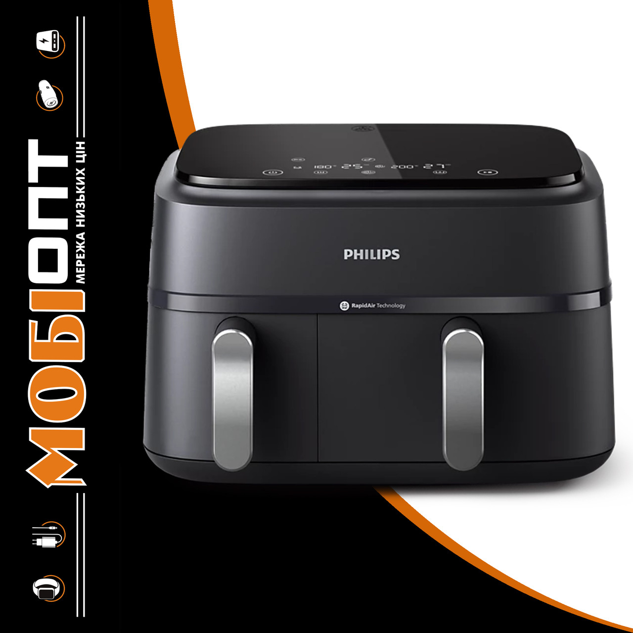 Мультипіч PHILIPS Dual Basket NA351/00 Чорний UA