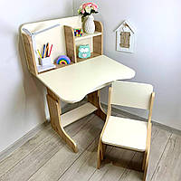 Дитяча парта-трансформер із ящиком і стільчиком, регульована парта для школярів 5-10 років, скандинавська