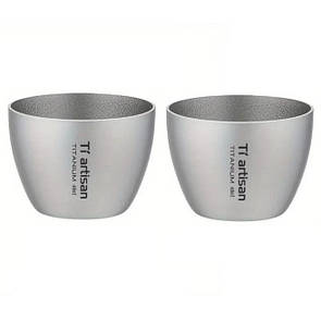 Набір чарок з титану, стопки титанові Tiartisan 40 мл х 2 шт