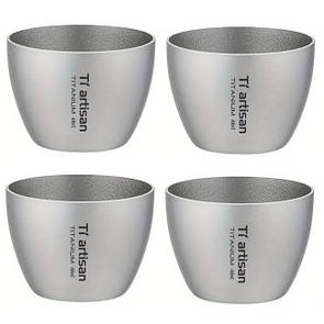 Набір чарок з титану, стопки титанові Tiartisan 40 мл х 4 шт