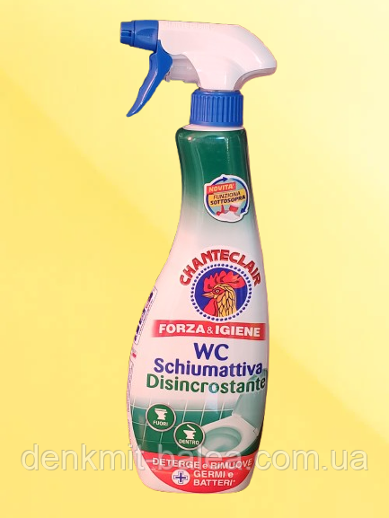 Пінка для чищення та дезінфекції туалету без хлору Chante Clair WC Schiumattiva 600 мл, фото 1