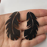 Підвіски пластикові Finding Кулони пір'я Чорні 50 мм х 25 мм х 1 мм Ціна за пару