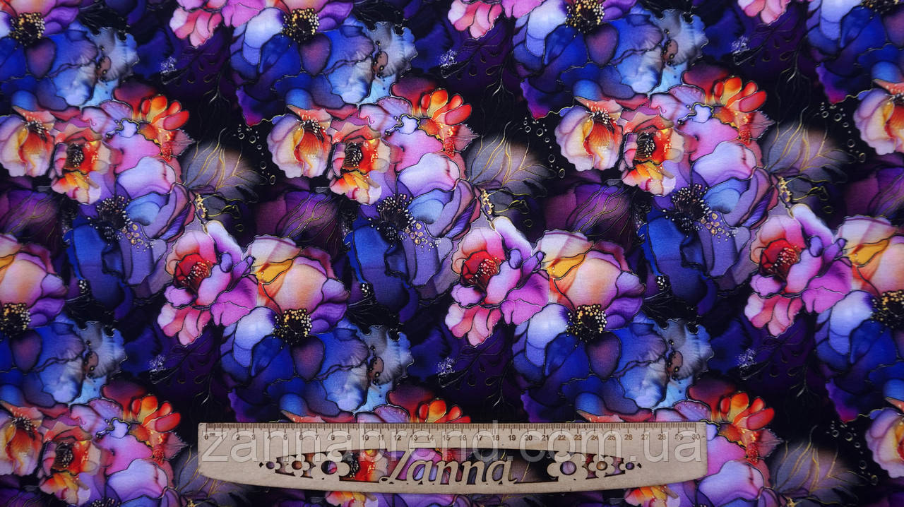 Стрейч-кулір різнокольоровий "Таїнство квітів" (Туреччина), фото 1