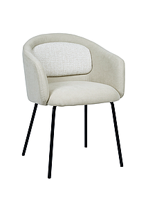 Стілець M-242 шеніл кокосове молоко + чорний TM Vetro Mebel
