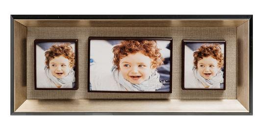Декоративне настінне панно для колажу з 3 фоторамками на магнітах 44*19,5*4см, фото 1