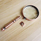 Портативна ретро лупа 20× з повністю металевим корпусом — елегантне збільшення, фото 5