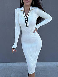 Жіноча сукня поло з довгими рукавами машинна вʼязка Smmk9486