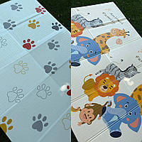 Дитячий розвиваючий термокилимок бебіпол 150*200 см, двосторонній, преміум якість, чохол-сумка